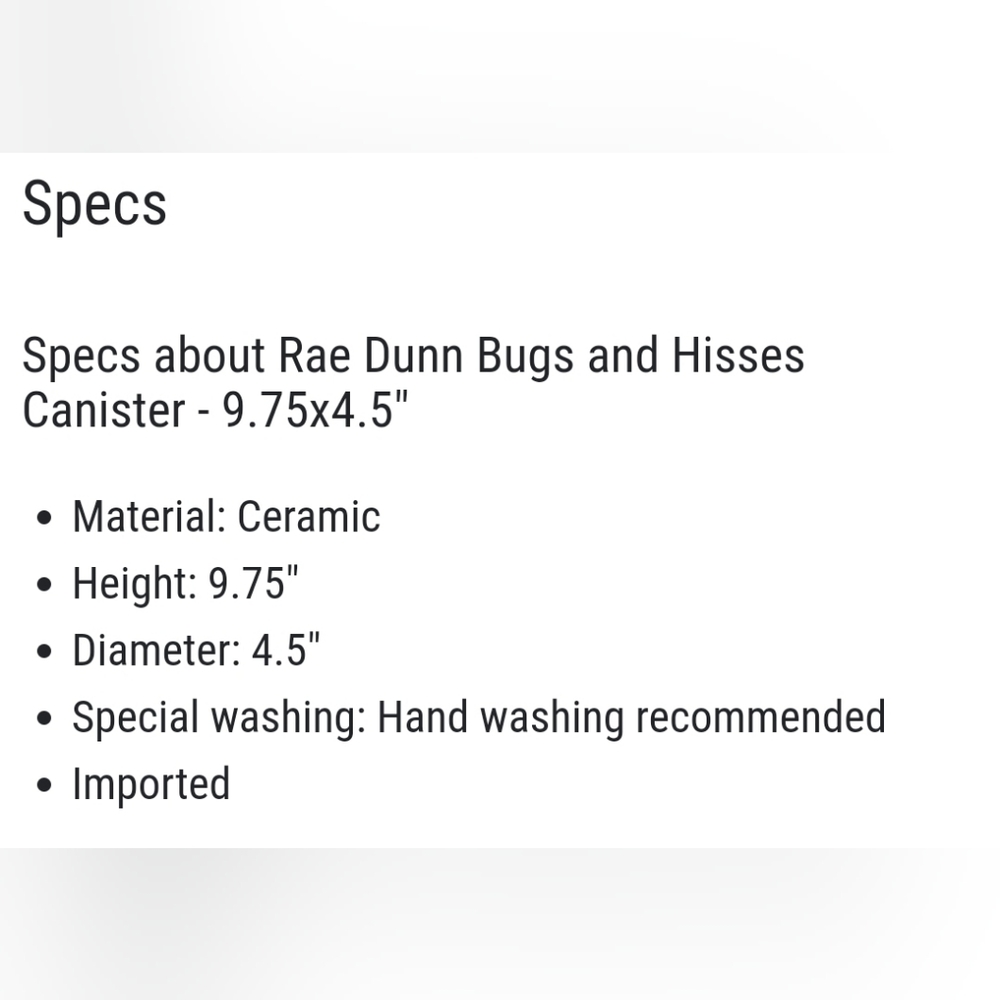 NWT Rae Dunn bugs & hisses canister - Picture 2 of 4